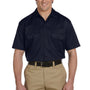 Dickies Mens Moisture Wicking Short Sleeve Button Down Shirt w/ Double Pockets - Dark Navy Blue