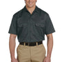 Dickies Mens Moisture Wicking Short Sleeve Button Down Shirt w/ Double Pockets - Charcoal Grey