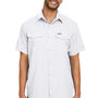 Columbia Mens Utilizer II Moisture Wicking Short Sleeve Button Down Shirt w/ Double Pockets - White