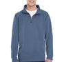 Comfort Colors Mens 1/4 Zip Sweatshirt - Blue Jean