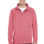 Comfort Colors Mens 1/4 Zip Sweatshirt - Crimson Red
