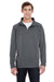 Comfort Colors 1580 Mens 1/4 Zip Sweatshirt Pepper Grey Front