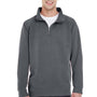 Comfort Colors Mens 1/4 Zip Sweatshirt - Pepper Grey