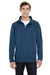 Comfort Colors 1580 Mens 1/4 Zip Sweatshirt Navy Blue Front