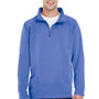 Comfort Colors Mens 1/4 Zip Sweatshirt - Flo Blue