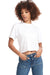 Next Level 1580NL Womens Ideal Crop Short Sleeve Crewneck T-Shirt White Front