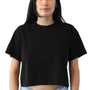 Next Level Womens Ideal Crop Short Sleeve Crewneck T-Shirt - Black
