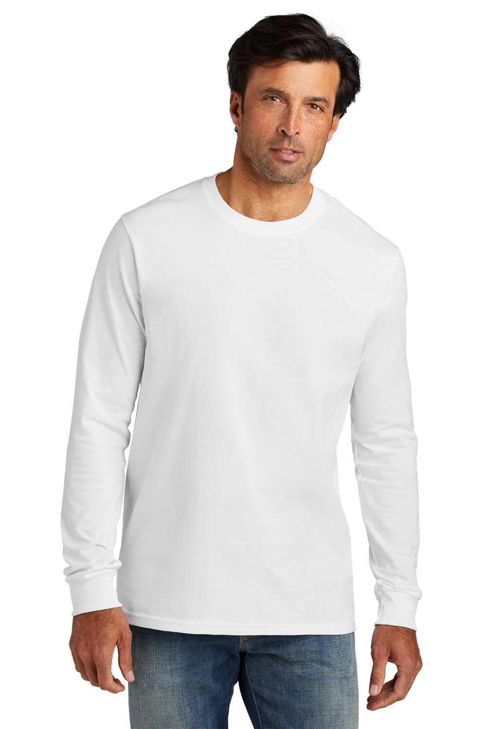 Volunteer Knitwear VL100LS USA Made All American Long Sleeve Crewneck T-Shirts White Front