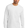 Volunteer Knitwear Mens USA Made All American Long Sleeve Crewneck T-Shirt - White