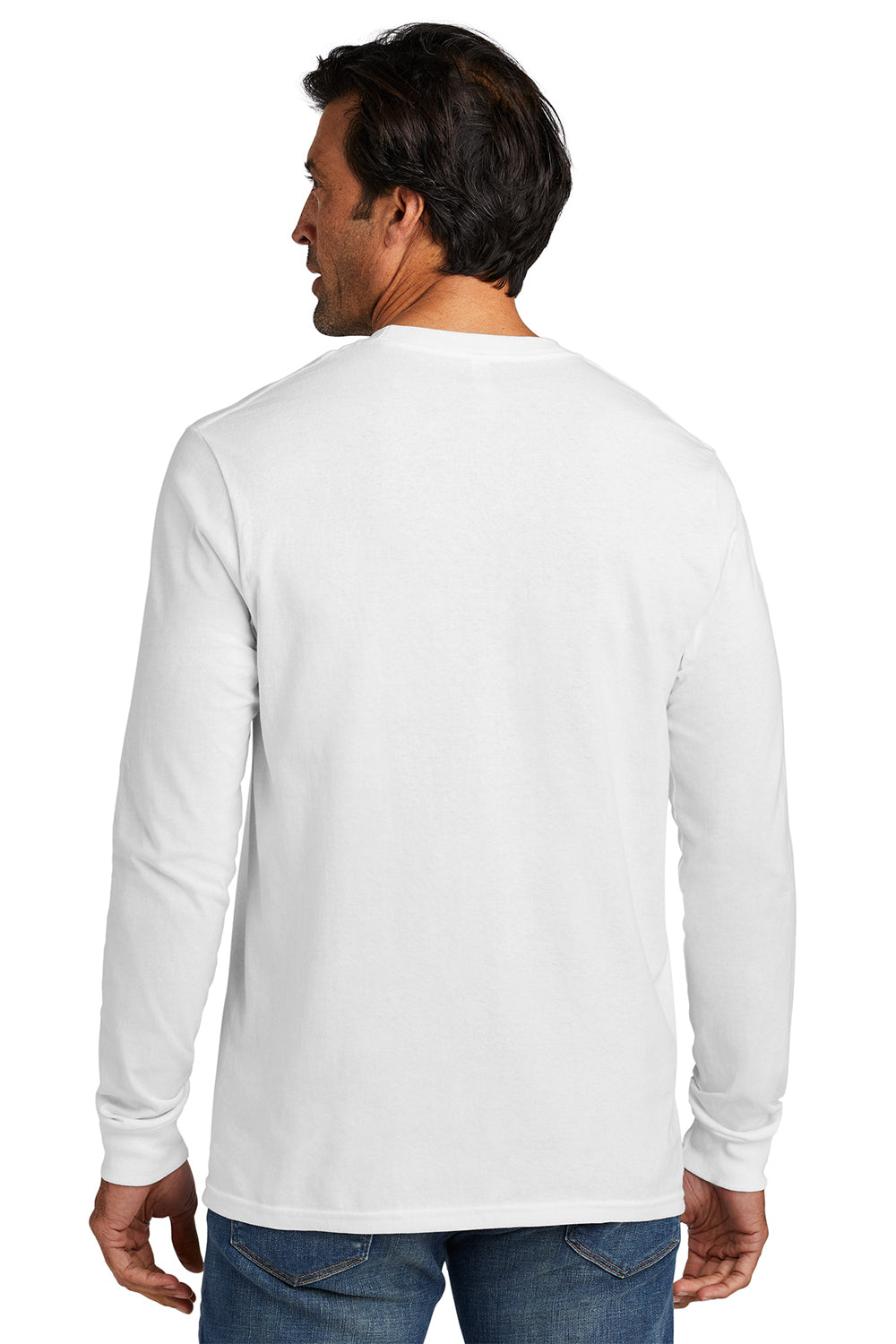Volunteer Knitwear VL100LS USA Made All American Long Sleeve Crewneck T-Shirts White Back