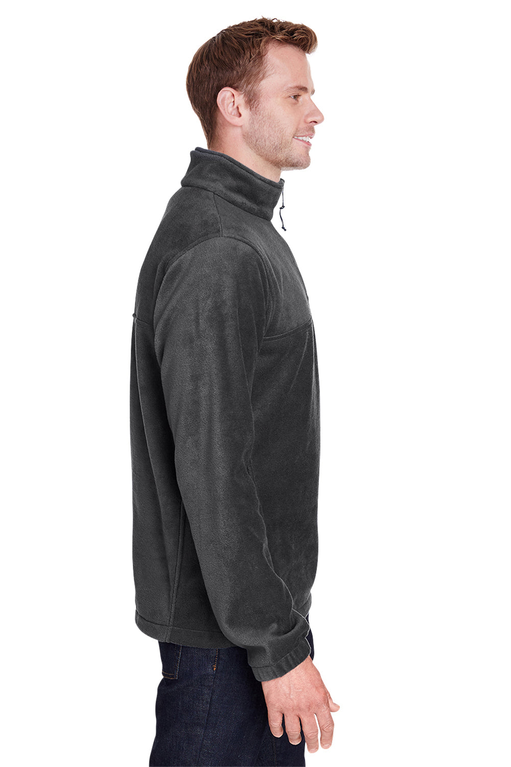 Columbia 1620191 Mens Steens Mountain 1/4 Zip Fleece Jacket Heather Charcoal Grey Side