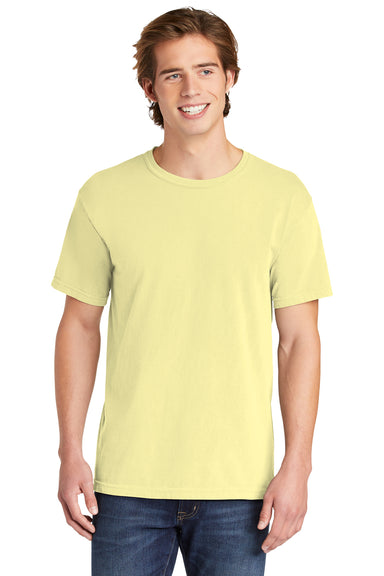 Comfort Colors 1717/C1717 Mens Short Sleeve Crewneck T-Shirt Banana Yellow Front