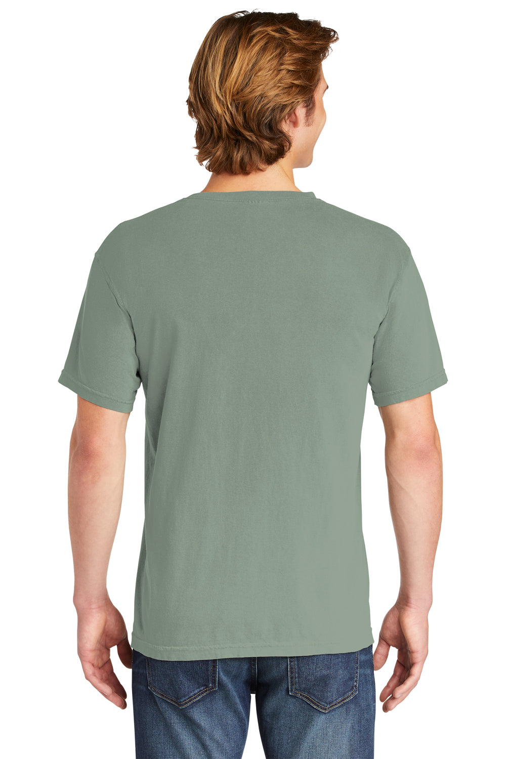 Comfort Colors Mens Short Sleeve Crewneck T-Shirt Bay Green Back