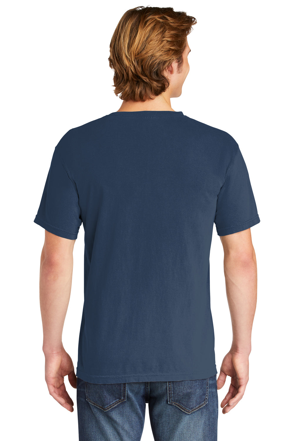 Comfort Colors Mens Short Sleeve Crewneck T-Shirt China Blue Back