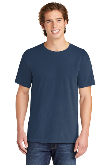 Comfort Colors Mens Short Sleeve Crewneck T-Shirt China Blue Front