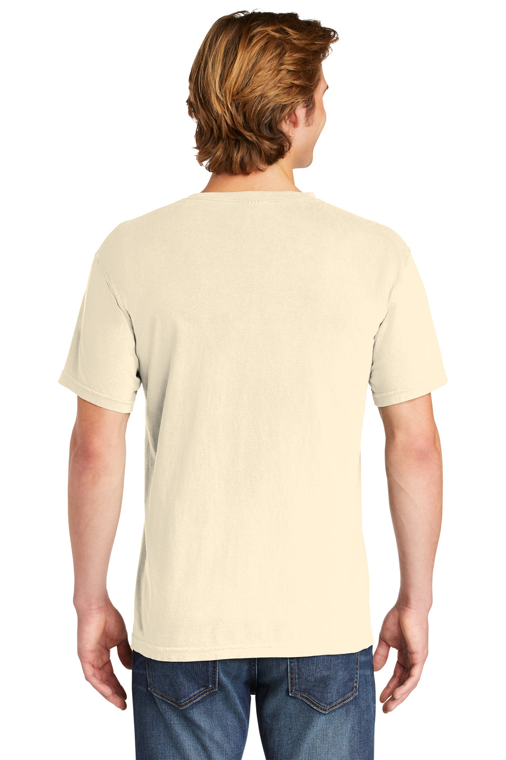 Comfort Colors Mens Short Sleeve Crewneck T-Shirt Ivory Back