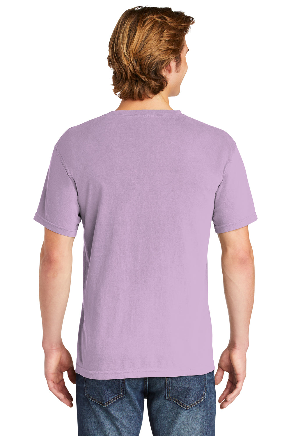 Comfort Colors Mens Short Sleeve Crewneck T-Shirt Orchid Purple Back