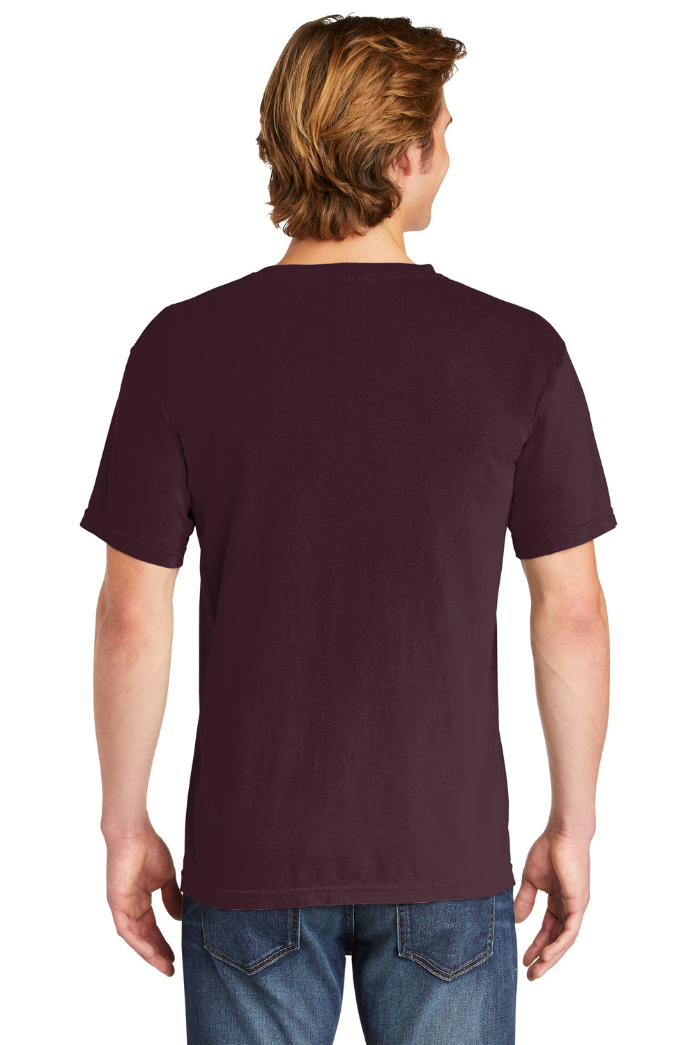 Comfort Colors Mens Short Sleeve Crewneck T-Shirt Vineyard Purple Back