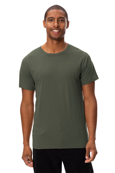 Threadfast Apparel 180A Mens Ultimate Short Sleeve Crewneck T-Shirt Army Green Front