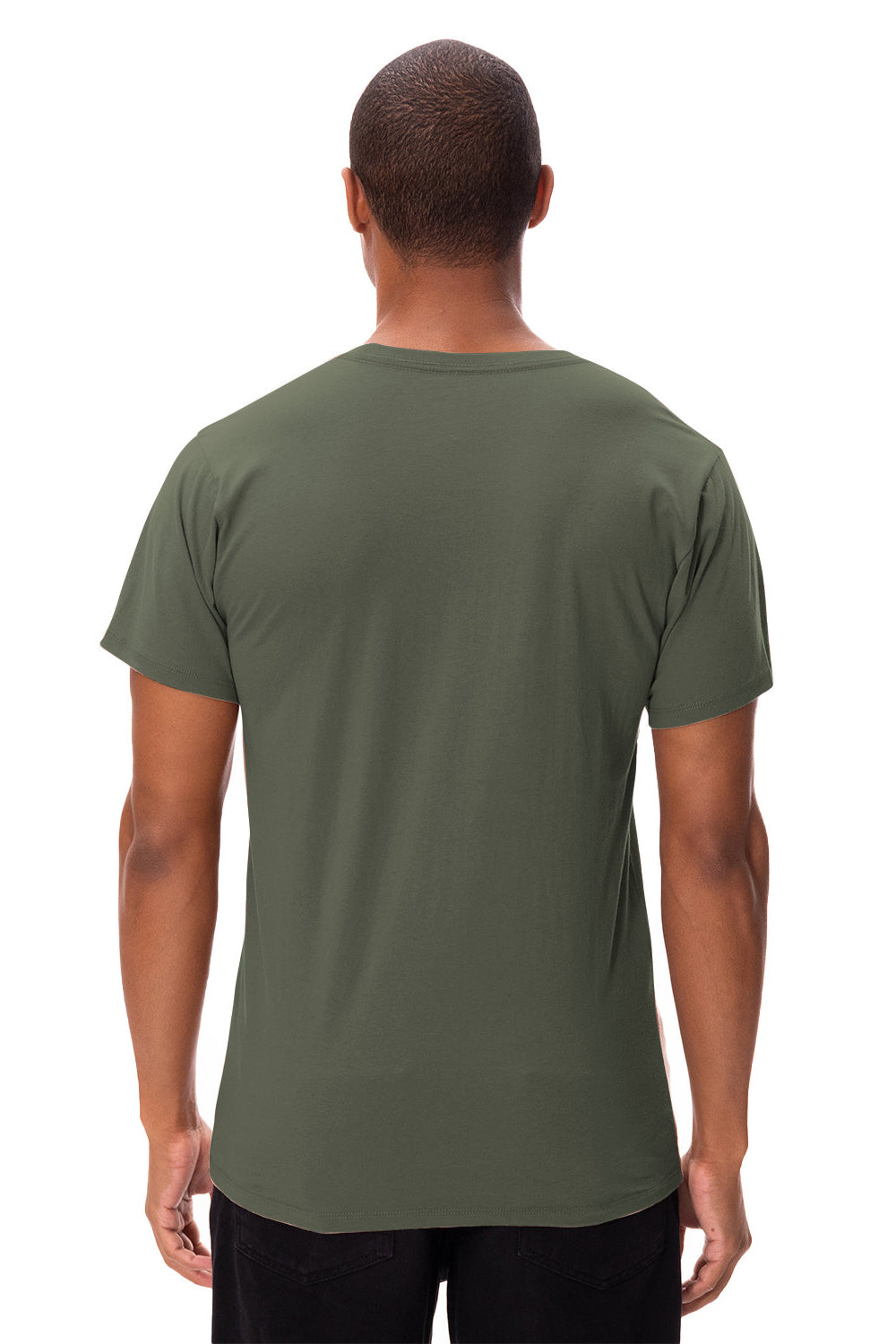 Threadfast Apparel 180A Mens Ultimate Short Sleeve Crewneck T-Shirt Army Green Back