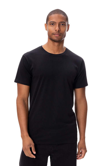 Threadfast Apparel 180A Mens Ultimate Short Sleeve Crewneck T-Shirt Black Front