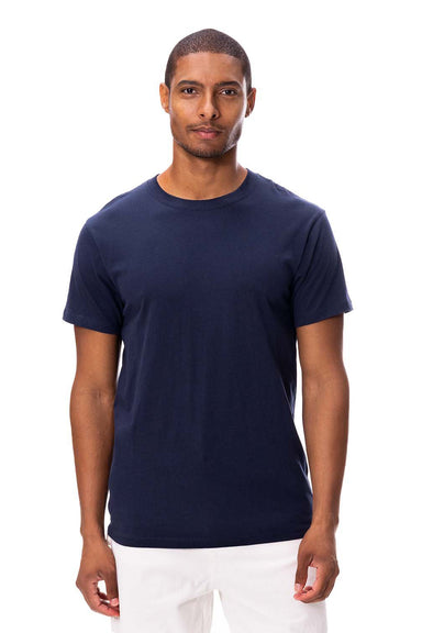 Threadfast Apparel 180A Mens Ultimate Short Sleeve Crewneck T-Shirt Midnight Navy Blue Front