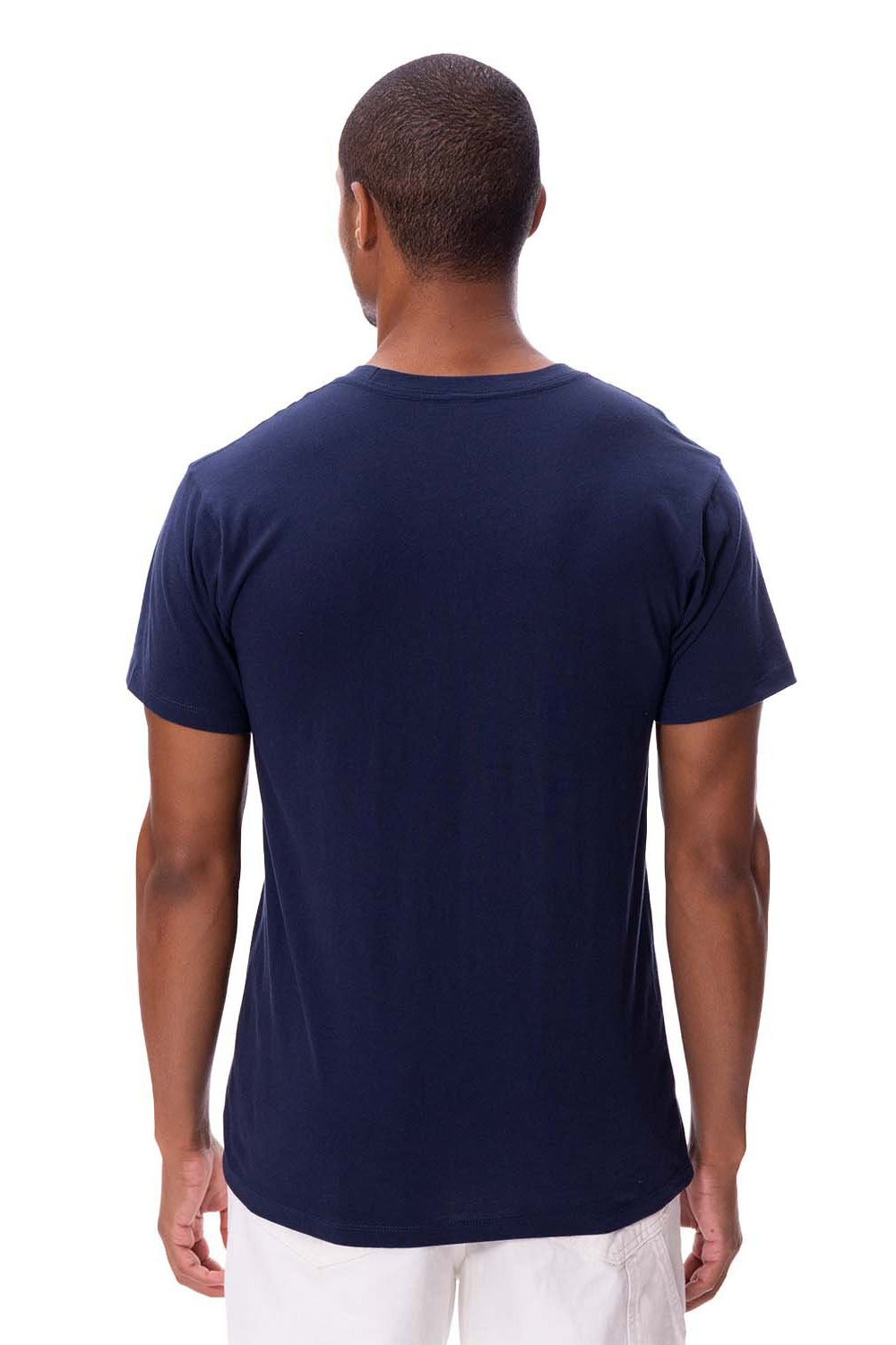 Threadfast Apparel 180A Mens Ultimate Short Sleeve Crewneck T-Shirt Midnight Navy Blue Back
