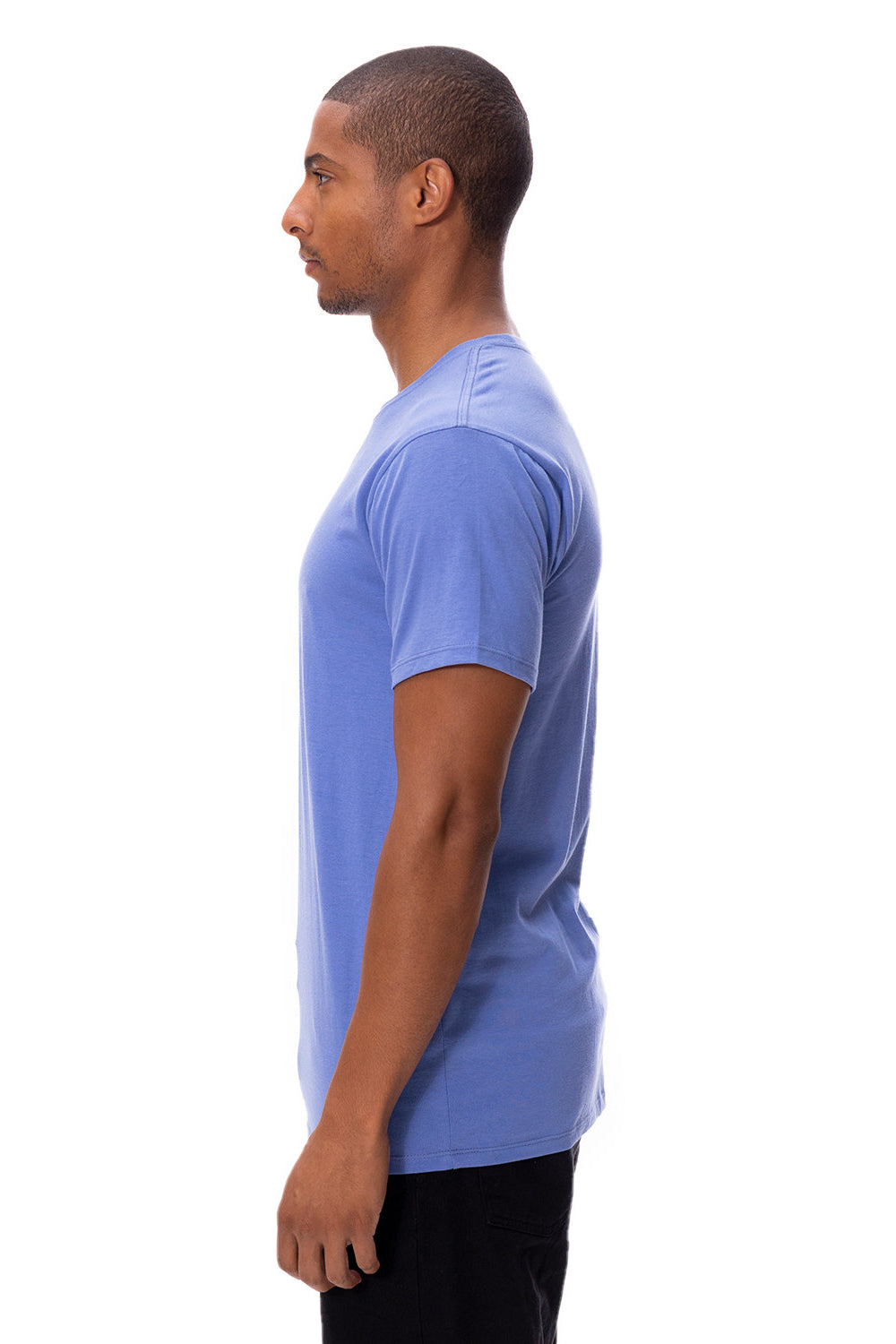 Threadfast Apparel 180A Mens Ultimate Short Sleeve Crewneck T-Shirt Denim Blue Side