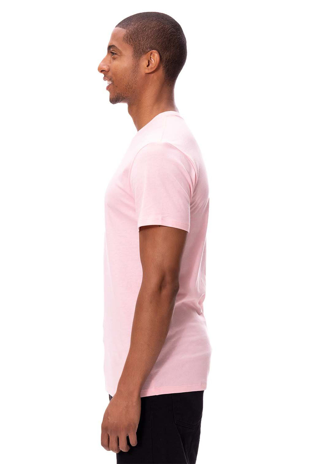 Threadfast Apparel 180A Mens Ultimate Short Sleeve Crewneck T-Shirt Powder Pink Side