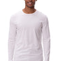 Threadfast Apparel Mens Ultimate Long Sleeve Crewneck T-Shirt - White - NEW