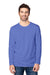 Threadfast Apparel 180LS Mens Ultimate Long Sleeve Crewneck T-Shirt Denim Blue Front