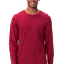 Threadfast Apparel Mens Ultimate Long Sleeve Crewneck T-Shirt - Burgundy - NEW