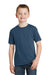 Hanes 5370 Youth EcoSmart Short Sleeve Crewneck T-Shirt Heather Blue Front