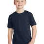 Hanes Youth EcoSmart Short Sleeve Crewneck T-Shirt - Heather Navy Blue