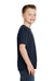 Hanes 5370 Youth EcoSmart Short Sleeve Crewneck T-Shirt Heather Navy Blue Side