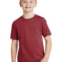 Hanes Youth EcoSmart Short Sleeve Crewneck T-Shirt - Heather Red