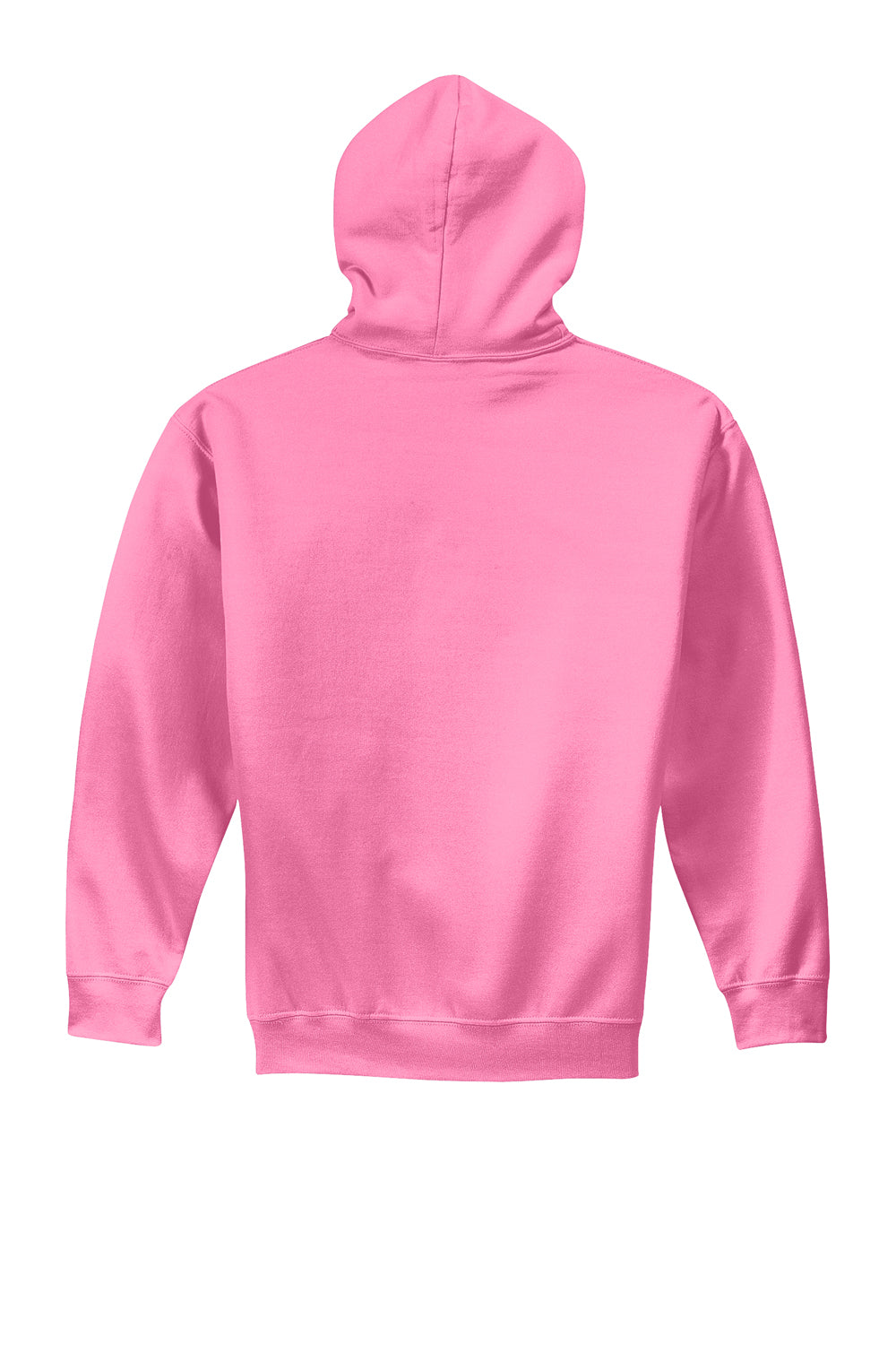 Gildan Mens Hooded Sweatshirt Hoodie Azalea Pink Flat Back
