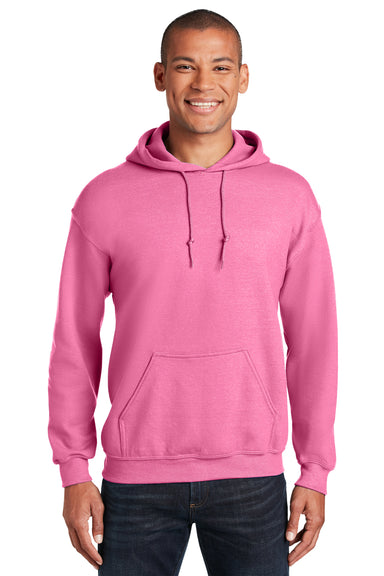 Gildan Mens Hooded Sweatshirt Hoodie Azalea Pink Front