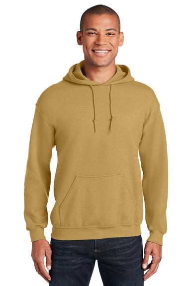 Gildan Mens Hooded Sweatshirt Hoodie Old Gold Front