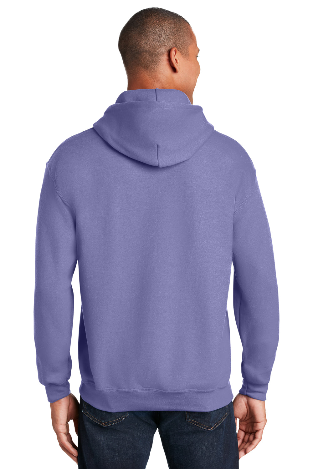 Gildan Mens Hooded Sweatshirt Hoodie Violet Purple Back