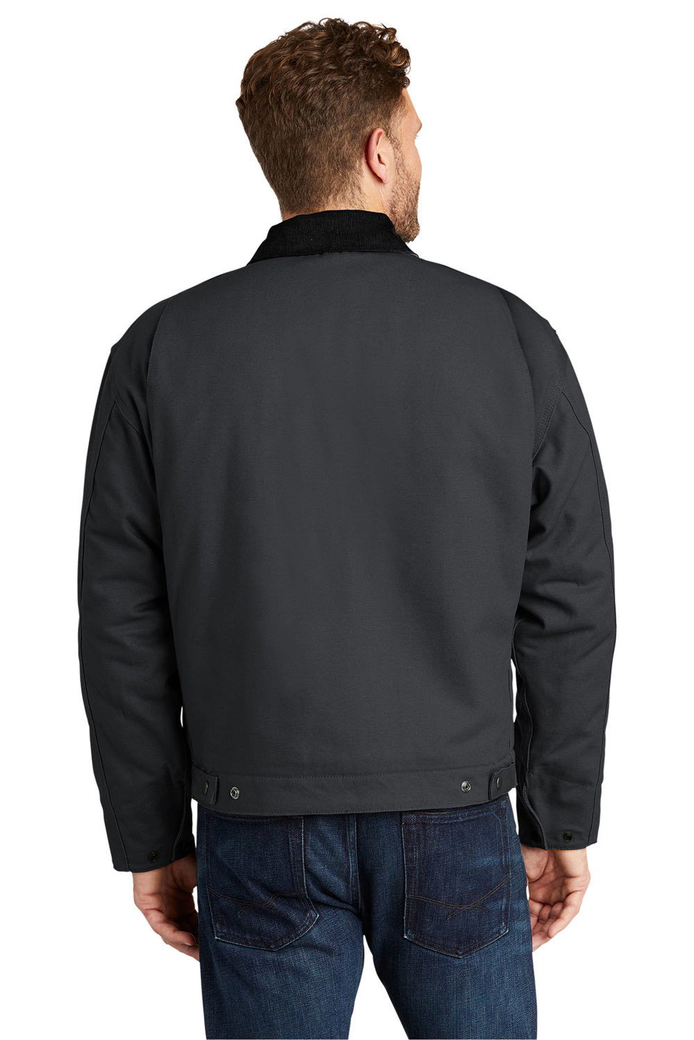 CornerStone J763/TLJ763 Mens Duck Cloth Full Zip Jacket Charcoal Grey Back
