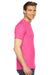 American Apparel 2001 Mens USA Made Fine Jersey Short Sleeve Crewneck T-Shirt Fuchsia Pink Side
