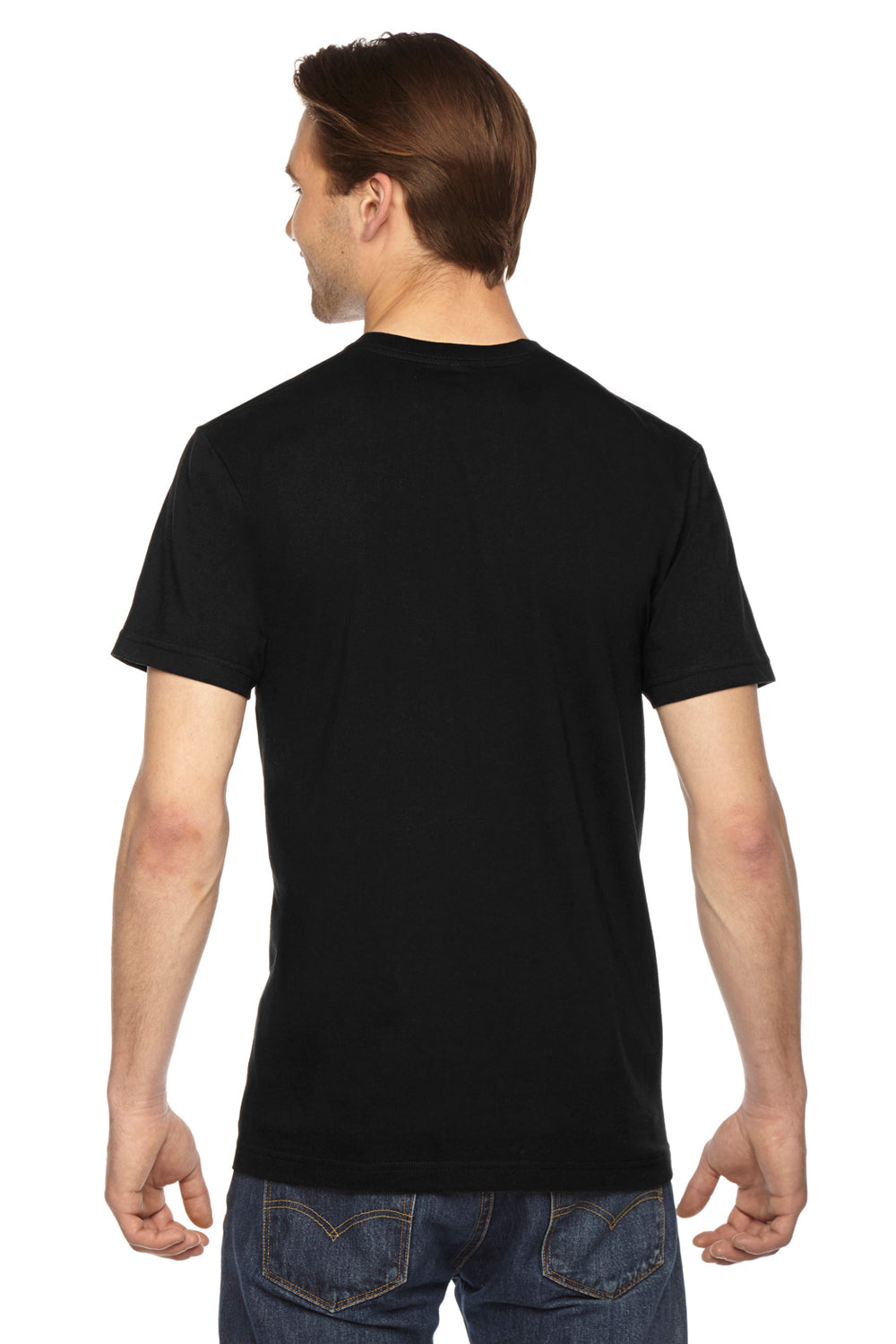 American Apparel 2001 Mens USA Made Fine Jersey Short Sleeve Crewneck T-Shirt Black Back