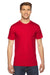 American Apparel 2001 Mens USA Made Fine Jersey Short Sleeve Crewneck T-Shirt Red Front