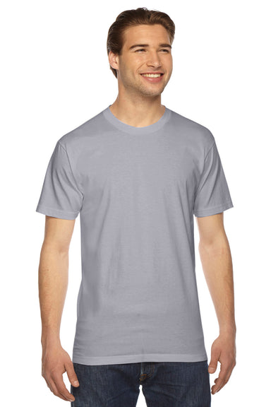 American Apparel 2001 Mens USA Made Fine Jersey Short Sleeve Crewneck T-Shirt Slate Grey Front