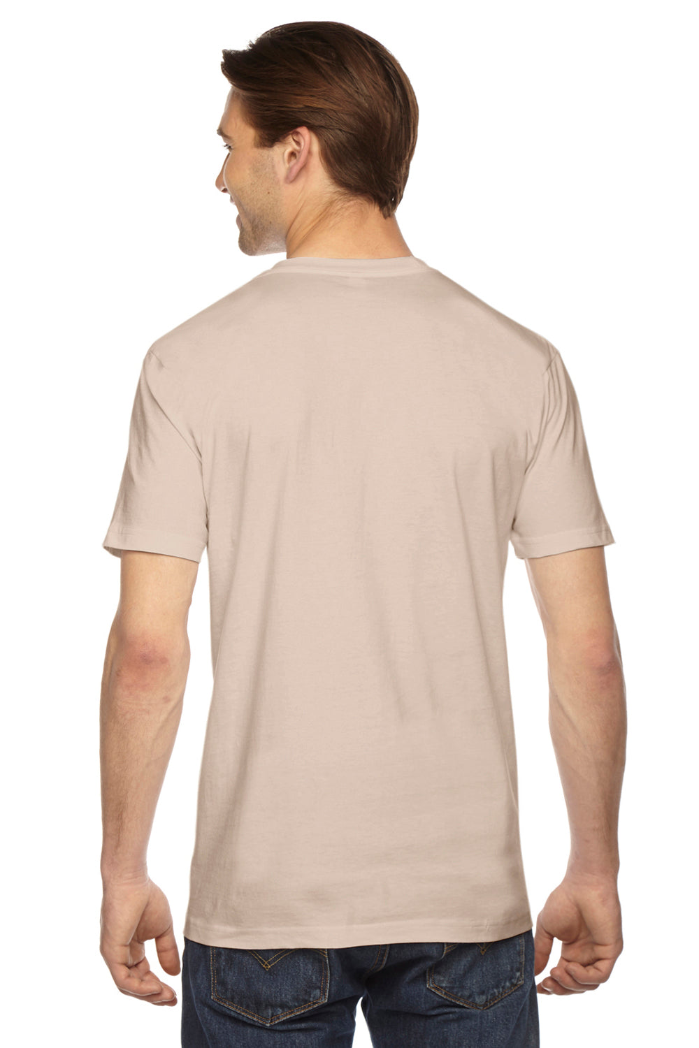 American Apparel 2001W Mens Fine Jersey Short Sleeve Crewneck T-Shirt Cream Back
