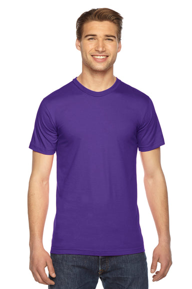 American Apparel 2001W Mens Fine Jersey Short Sleeve Crewneck T-Shirt Purple Front