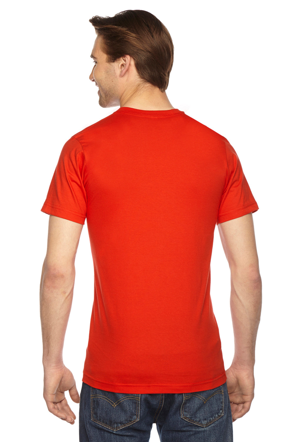 American Apparel 2001W Mens Fine Jersey Short Sleeve Crewneck T-Shirt Orange Back