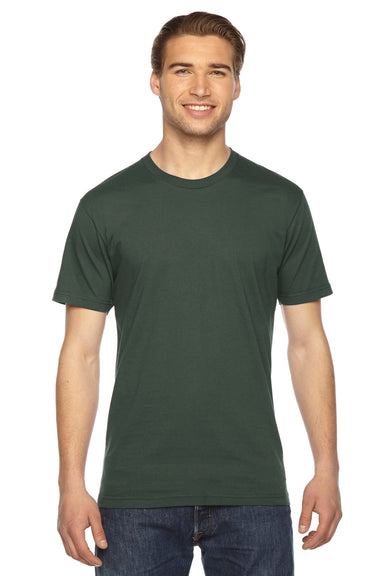 American Apparel 2001W Mens Fine Jersey Short Sleeve Crewneck T-Shirt Lieutenant Green Front