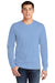 American Apparel 2007W Mens Fine Jersey Long Sleeve Crewneck T-Shirt Baby Blue Front